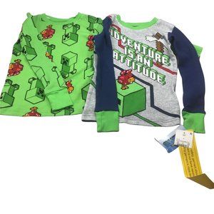 Lot of 2 Minecraft Earth Boys Size 4 Long Sleeve Tops New